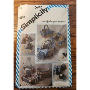 Vintage Simplicity 5743 Marjorie Puckett String Quilted Dresser Baskets Pattern